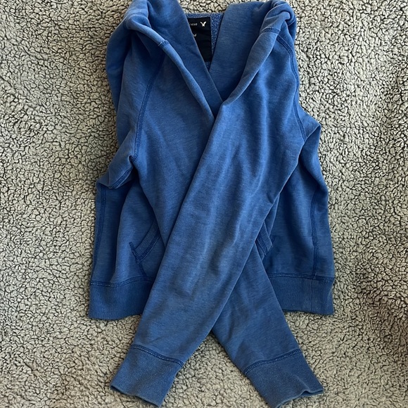 American Eagle Women’s Blue Hoodie - Large - Picture 5 of 7
